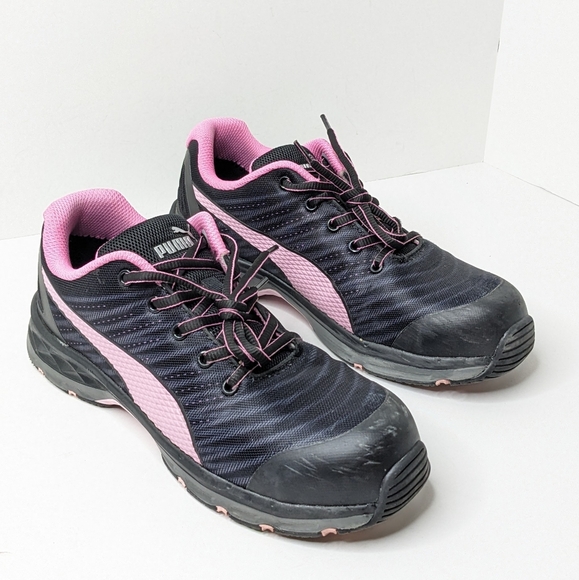 Puma Spectra Low Work Sneakers, Black/Pink, Women's 8.5 M - Picture 1 of 7